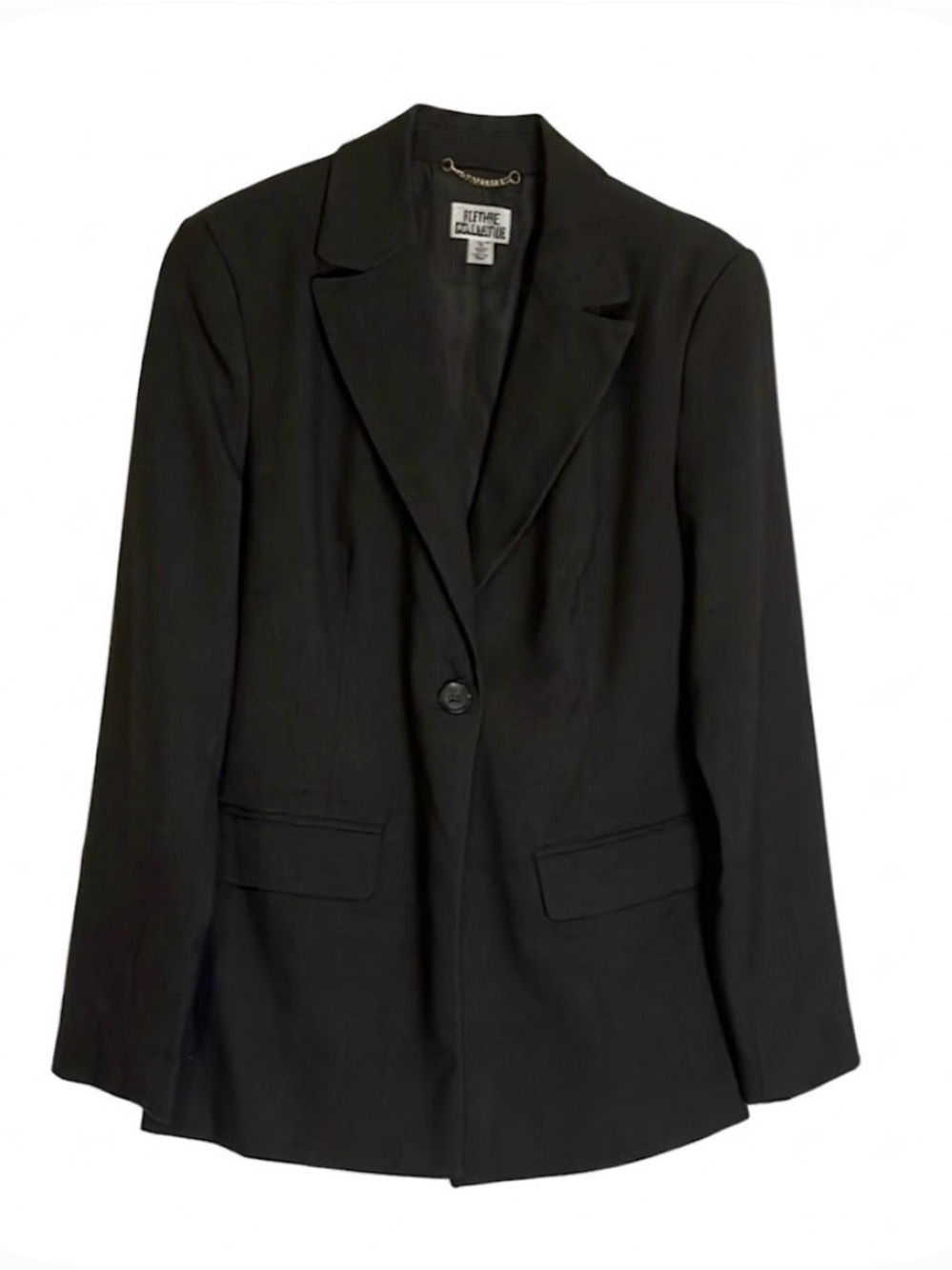 FUTURE COLLECTIVE Lined Single Button Blazer, Women’s Size M, Black